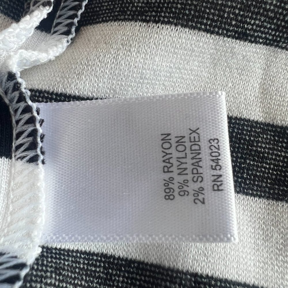 Banana Republic Dress Womens 12 Black White Stripe Summer Knit - Picture 5 of 6